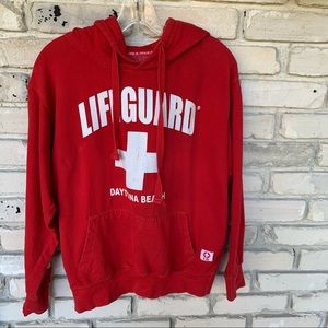 Lifeguard Daytona Beach (in florida) red hooded jacket